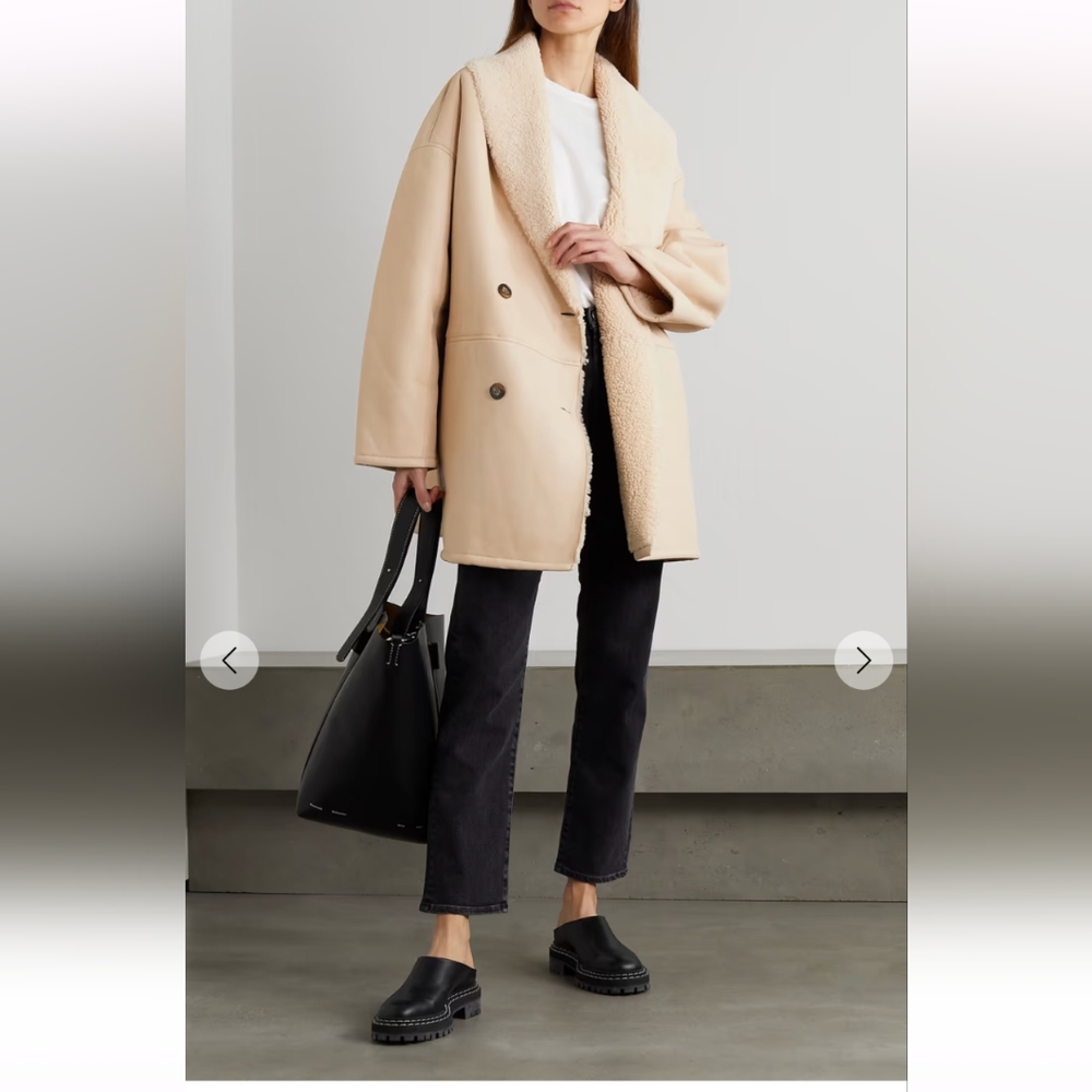 Loulou Studio Cream Double-Breasted Coat